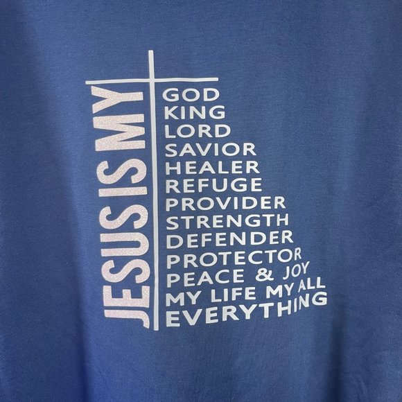Doublju Other - DoublJu Size 3x Navy Jesus Is My Everything Hoodie Christian Faith Cross